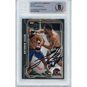 Antonio Silva Signed 2014 Topps UFC Champions Black Card Beckett Slab Autograph